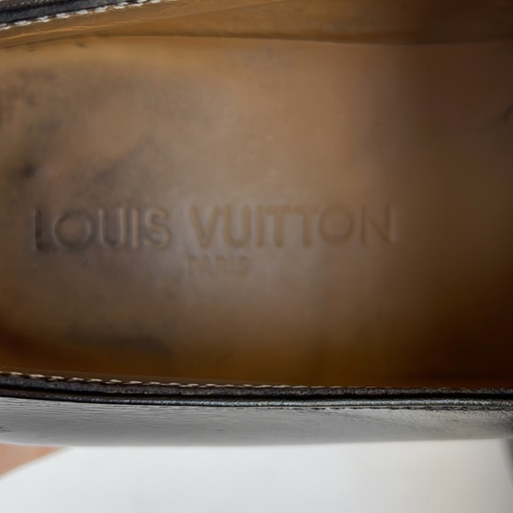 LOUIS VUITTON men’s black leather loafers in size 8 1/2 US, EUC - Picture 7 of 11